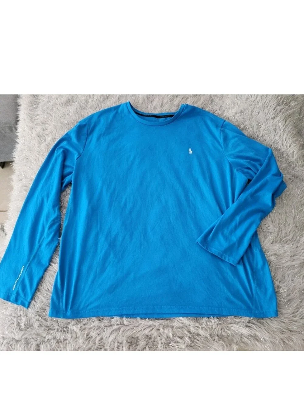 Polo Ralph Lauren 67 Performance Jersey Long Sleeve T Shirt Blue Athleisure XXL